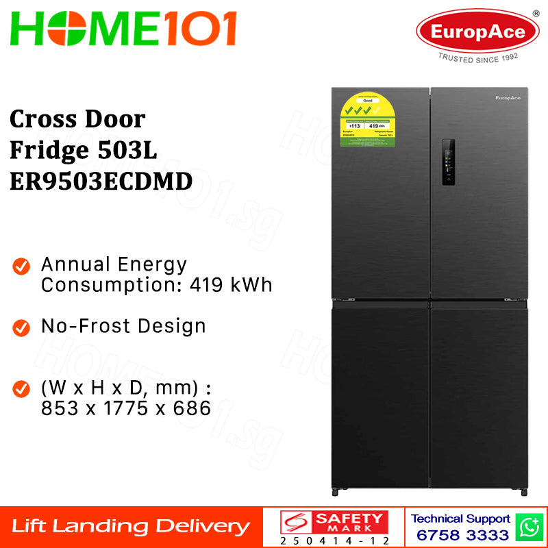 Europace Cross Door Fridge 503L ER9503ECDMD
