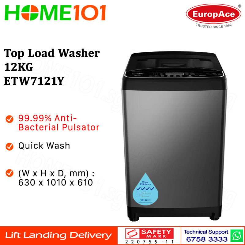Europace Top Load Washer 12KG ETW7121Y