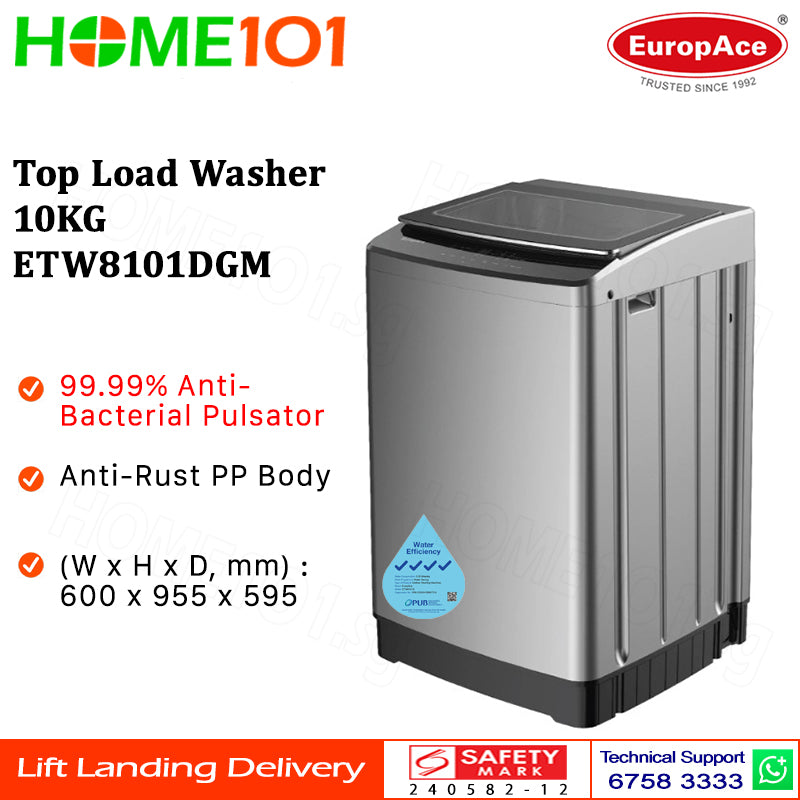 Europace Top Load Washer 10KG ETW8101DGM