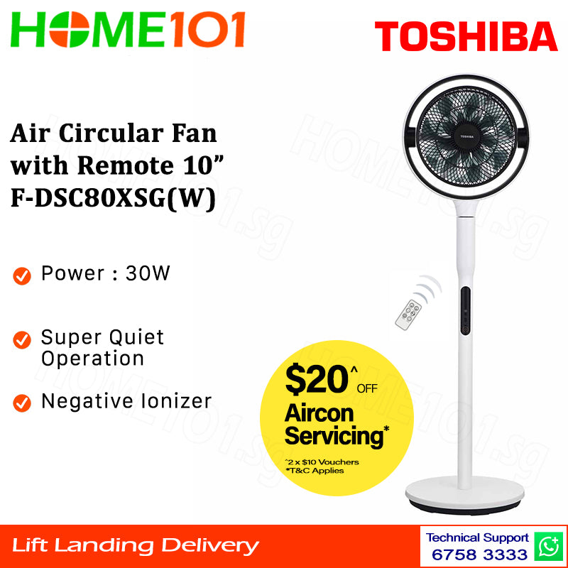 Toshiba Air Circular Fan 10" F-DSC80XSG(W)