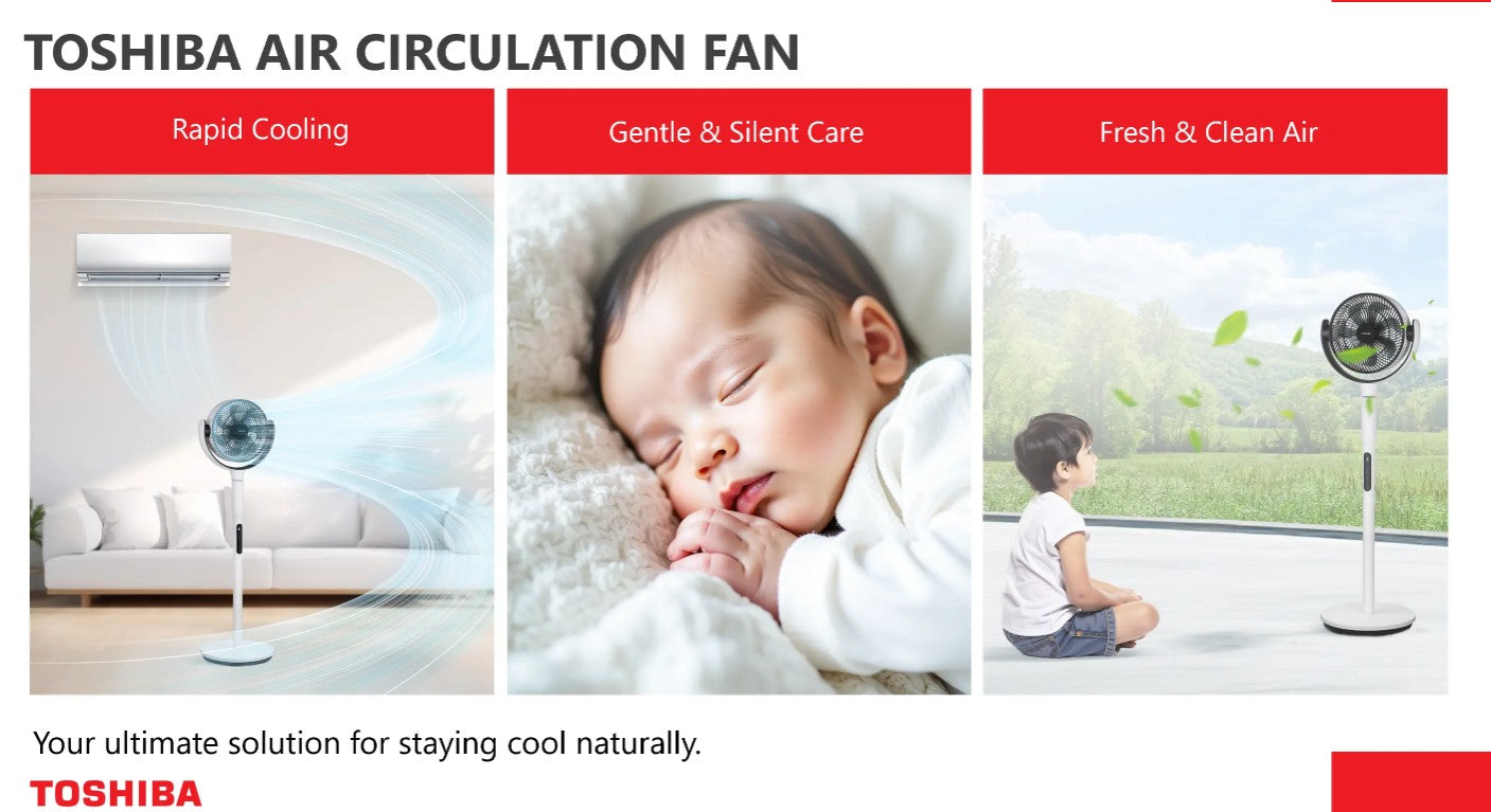 Toshiba Air Circular Fan 10" F-DSC80XSG(W)