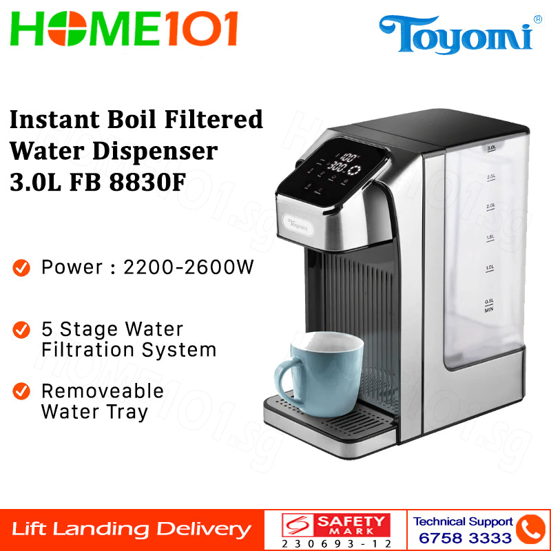 Toyomi Instant Boil Filtered Water Dispenser 3.0L FB 8830F