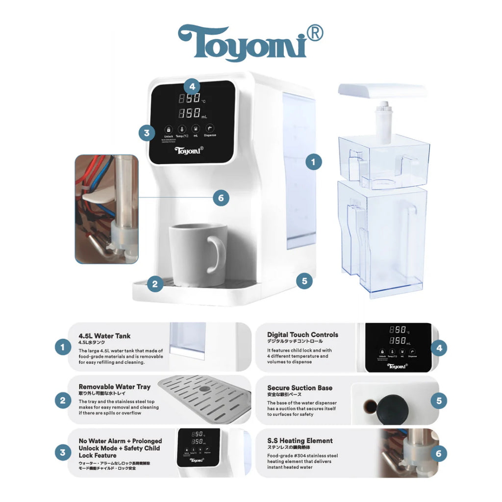 Toyomi Instant Boil Filtered Water Dispenser 5.8L FB 8845F