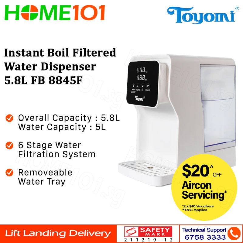 Toyomi Instant Boil Filtered Water Dispenser 5.8L FB 8845F