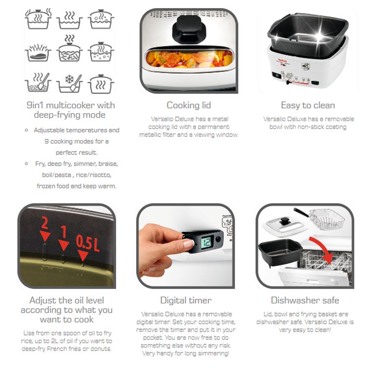 Tefal VERSALIO Deluxe 9in1 Deep Fryer 2.0L FR4950