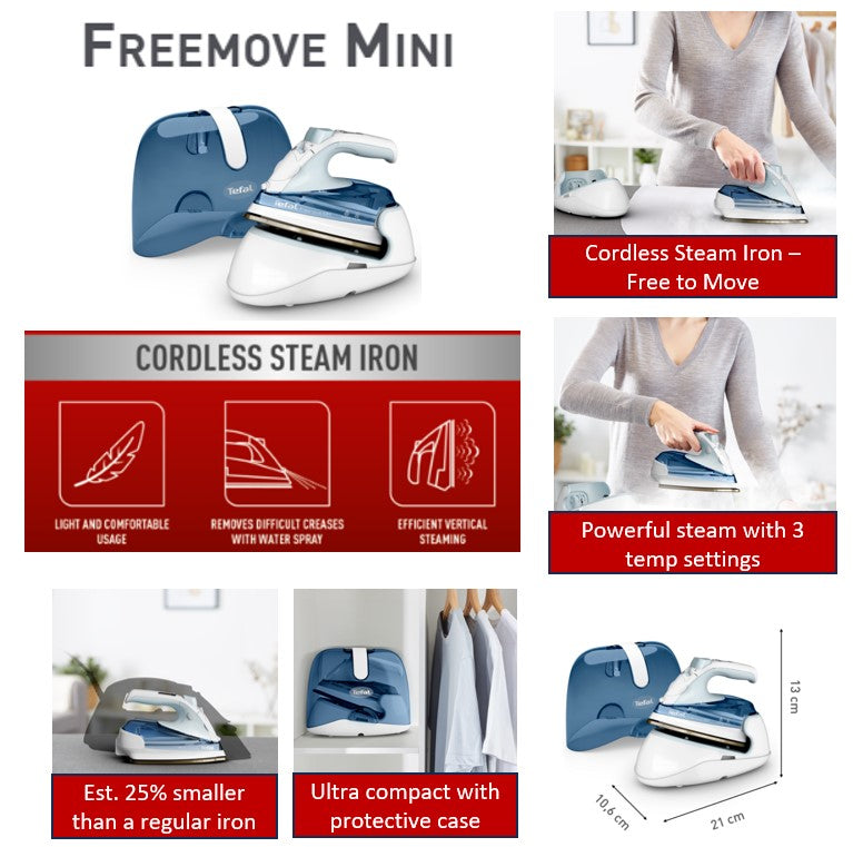 Tefal Freemove Mini Cordless Steam Iron 1650W FV6230