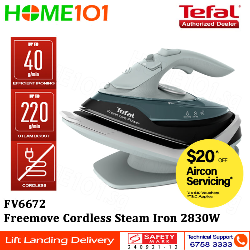 Tefal Freemove Cordless Steam Iron 2830W FV6672