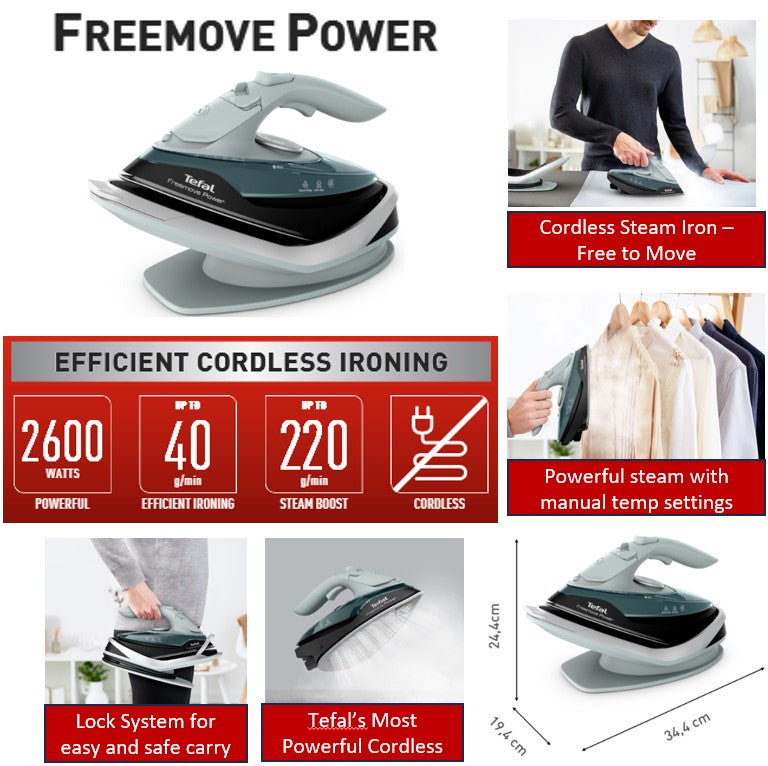 Tefal Freemove Cordless Steam Iron 2830W FV6672