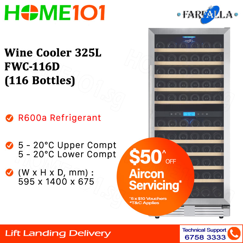 Farfalla Wine Cooler 325L FWC-116D (116 Bottles)