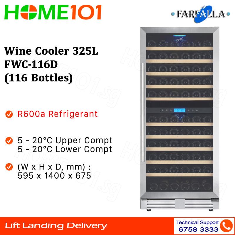 Farfalla Wine Cooler 325L FWC-116D (116 Bottles)