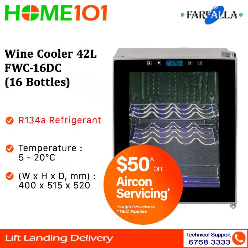 Farfalla Wine Cooler 42L FWC-16DC (16 Bottles)