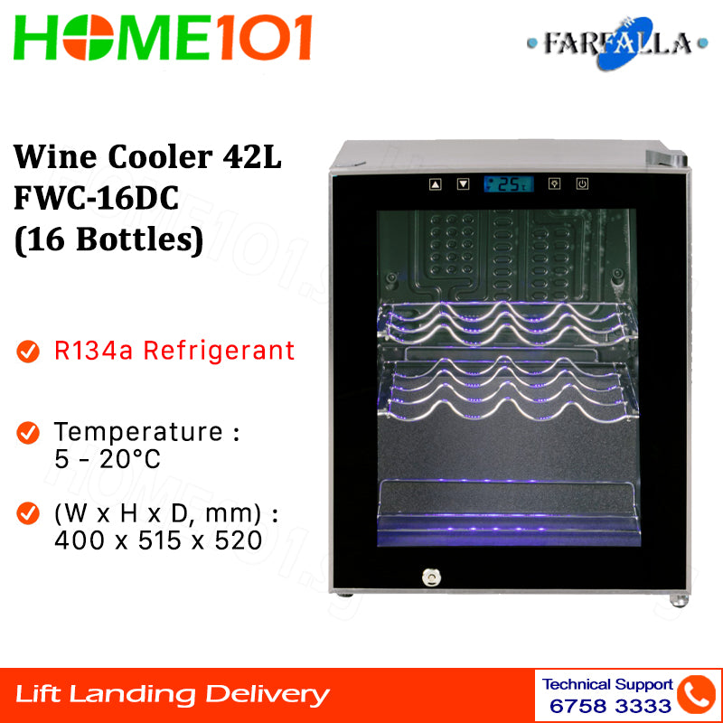 Farfalla Wine Cooler 42L FWC-16DC (16 Bottles)