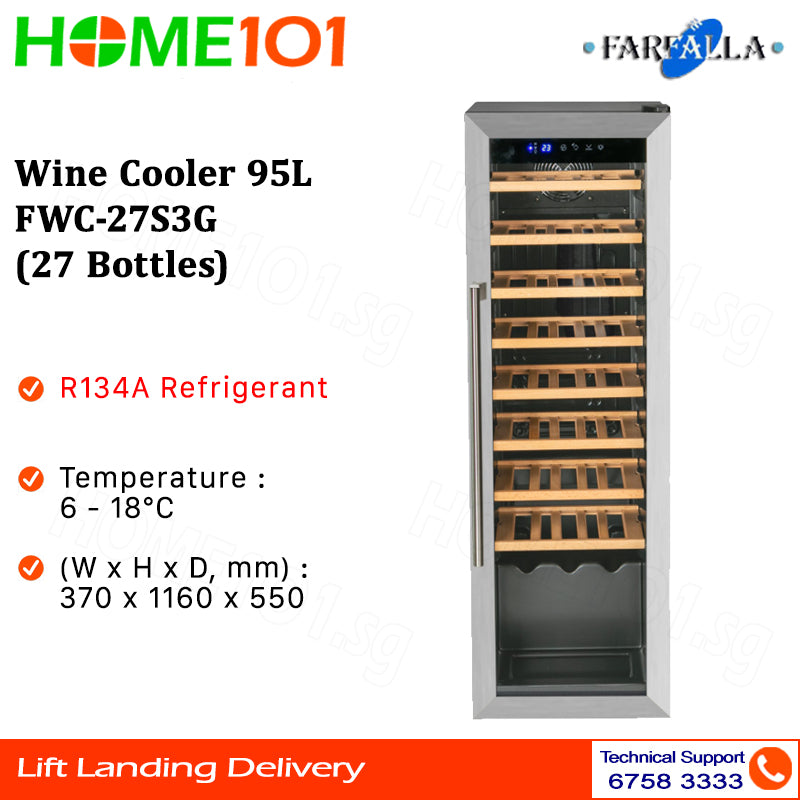 Farfalla Wine Cooler 95L FWC-27S3G (27 Bottles)