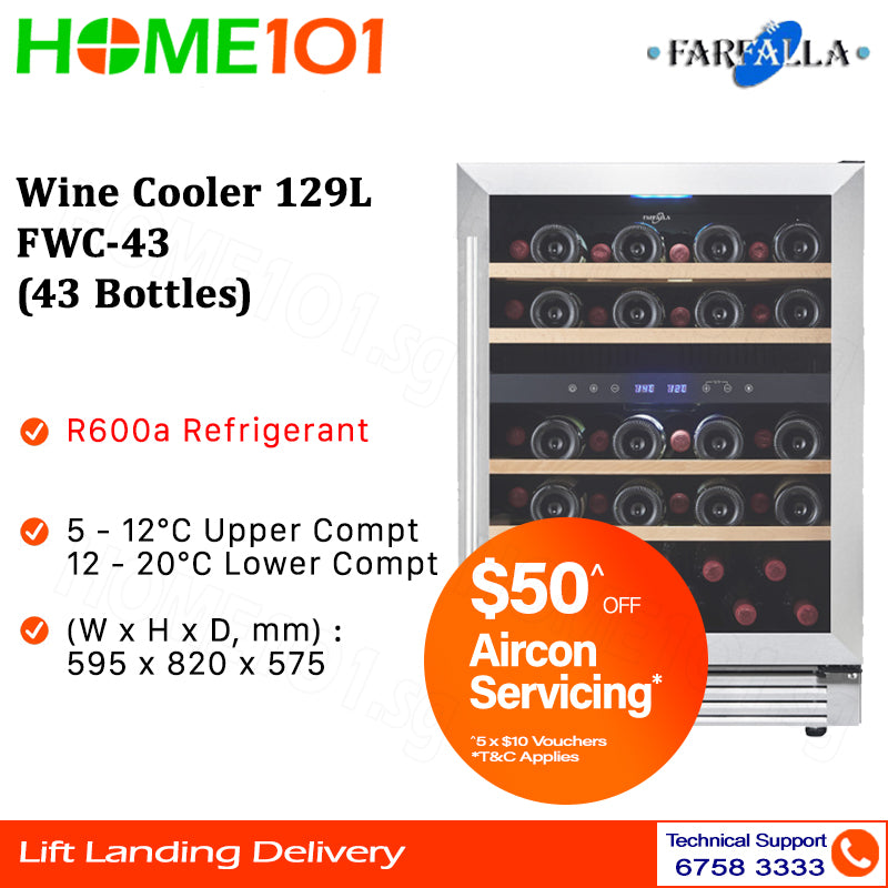 Farfalla Wine Cooler 129L FWC-43 (43 Bottles)