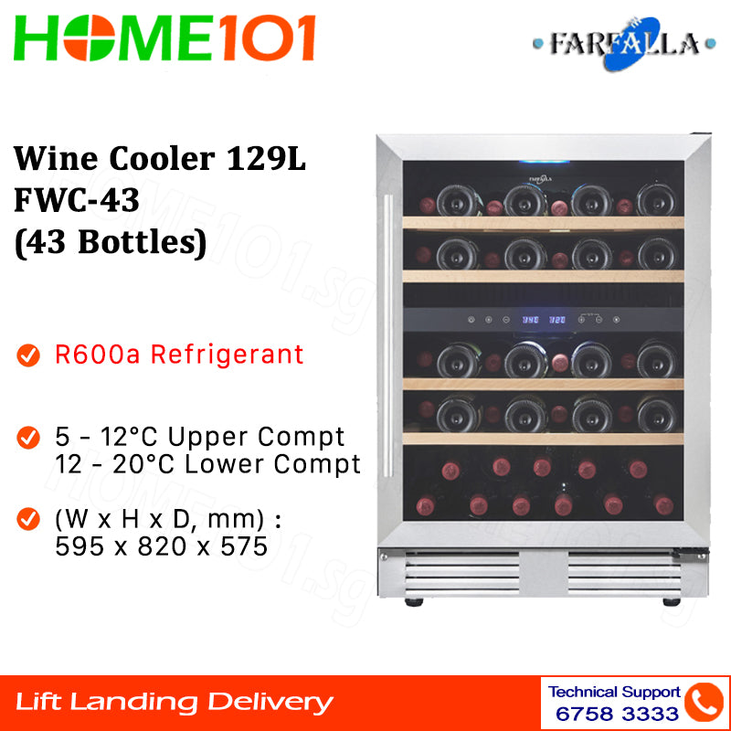 Farfalla Wine Cooler 129L FWC-43 (43 Bottles)