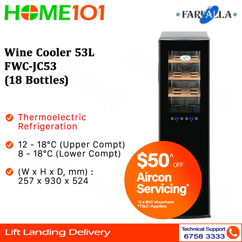 Farfalla Wine Cooler 53L FWC-JC53 (18 Bottles)