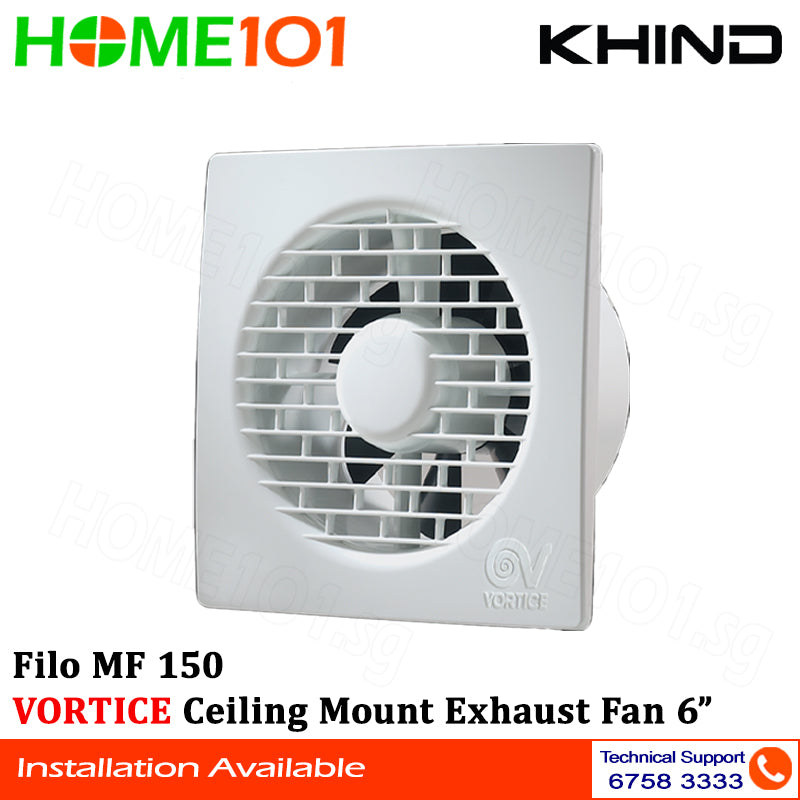 Khind Vortice Ceiling Mount Exhaust Fan 4"/6" Filo