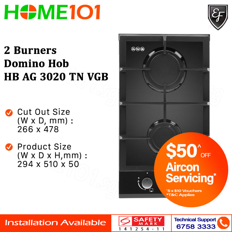 EF 2 Burners Domino Hob HB AG 3020 TN VGB