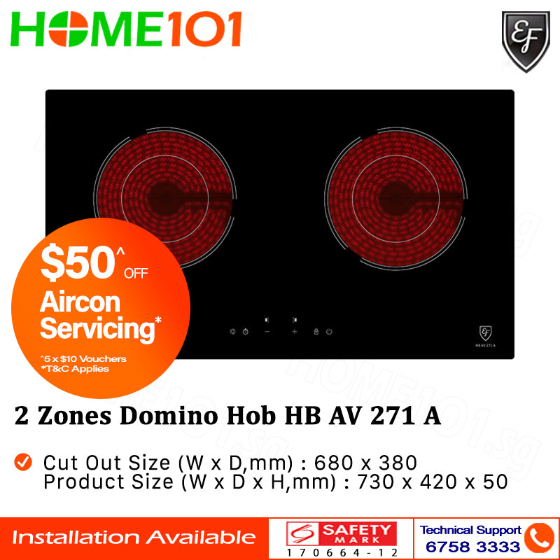 EF 2 Zones Domino Induction Hob HB AV 271 A