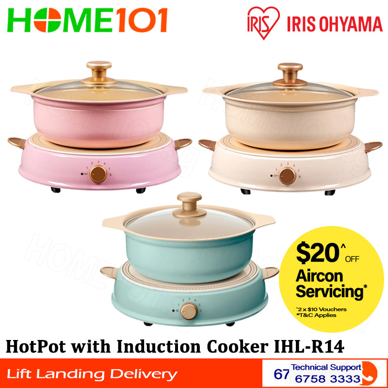 Iris Ohyama Ceramic Hotpot with Induction Cooker 2000W IHL-R14
