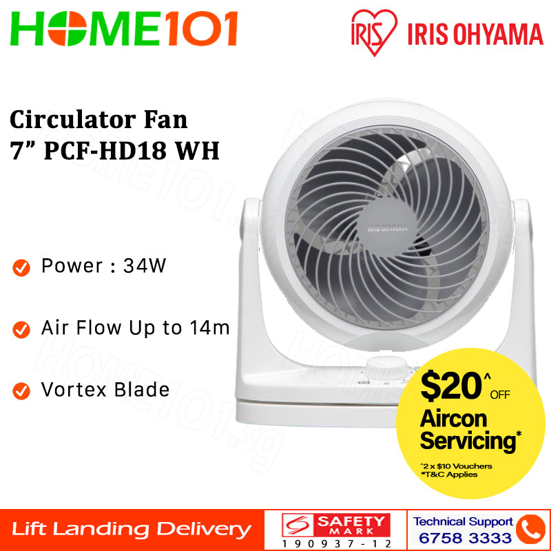 Iris Ohyama Circulator Fan 7" PCF-HD18