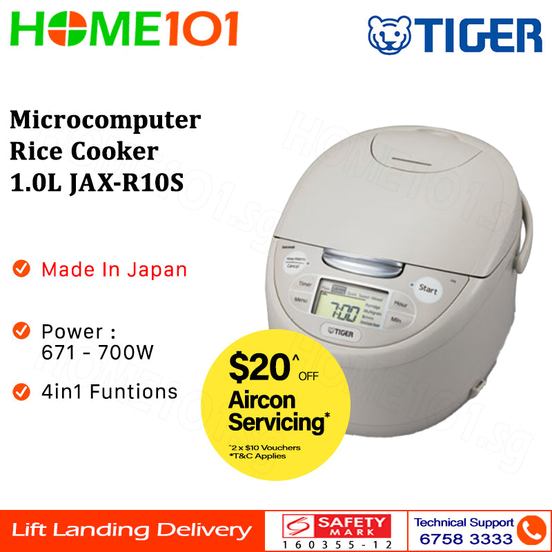 Tiger Microcomputer Controlled Rice Cooker 1.0L JAX-R10S