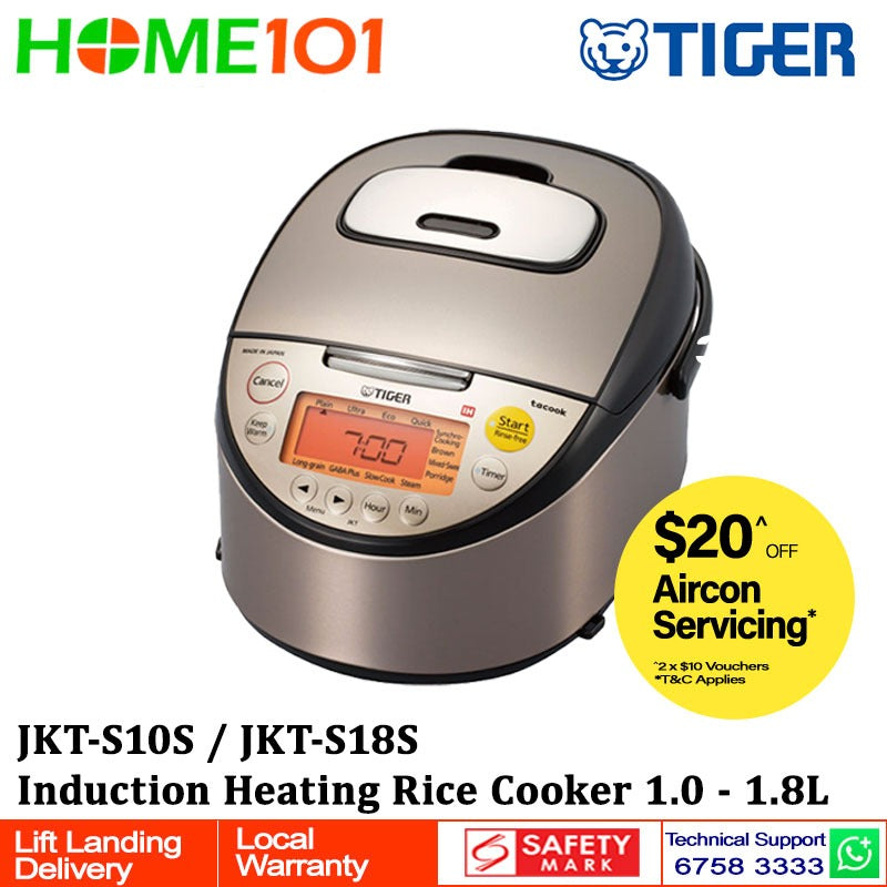 Tiger Induction Heating Rice Cooker 1.0L - 1.8L [JKT-S10S][JKT-S18S]