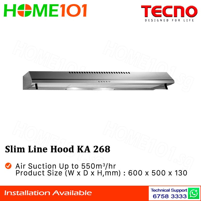 Tecno Slim Line Cooker Hood 60cm KA268