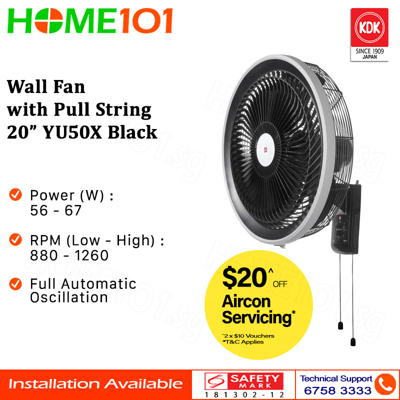 KDK Wall Fan 50cm YU50X