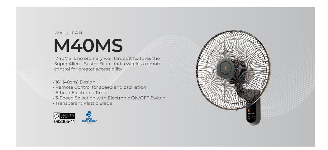 KDK Wall Fan 40cm w/ Remote Ctrl M40MS