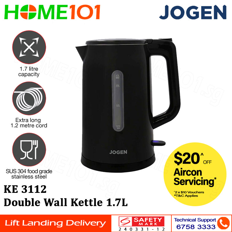 Jogen Double Wall Kettle 1.7L KE 3112