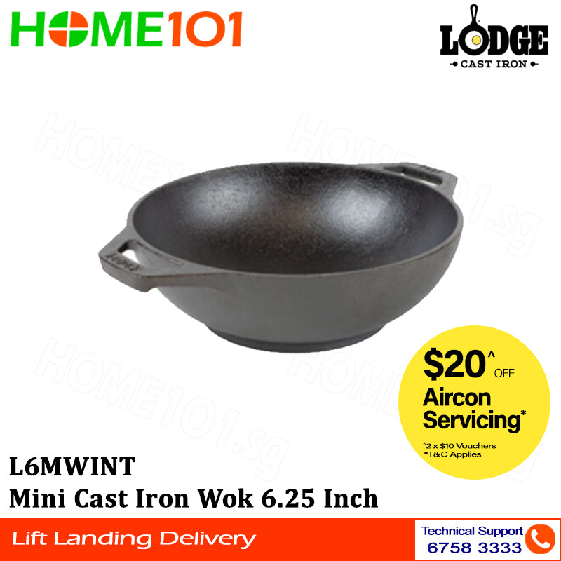 Lodge Mini Cast Iron Wok 6.25 Inch L6MWINT