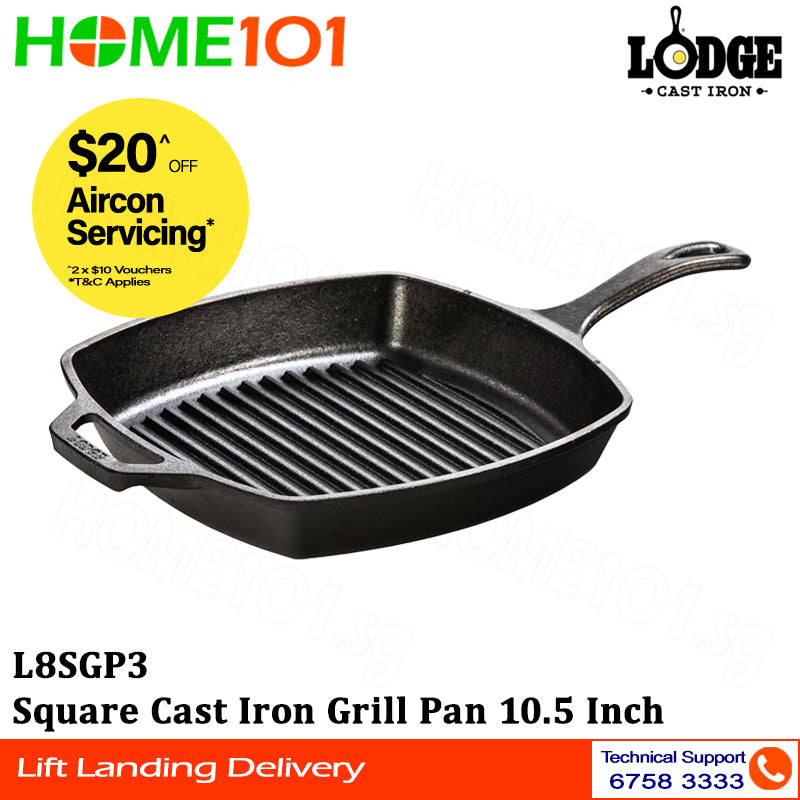 Lodge Cast Iron Grill Pan 10.5 Inch L8SGP3
