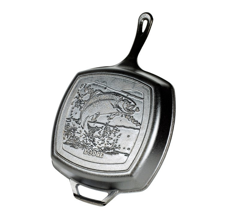 Lodge Cast Iron Fish Square Grill Pan 10.5 Inch L8SGPWLFI