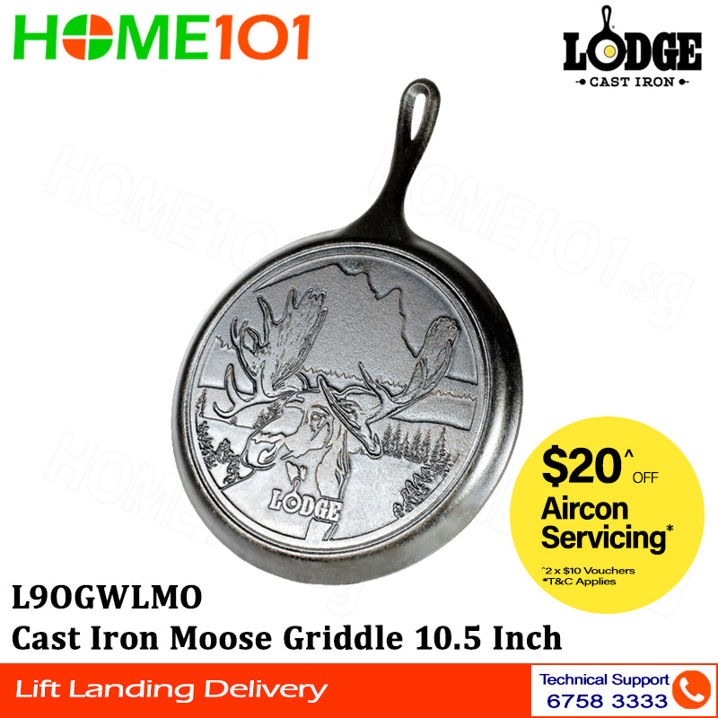 Lodge Cast Iron Moose Griddle 10.5 Inch L9OGWLMO