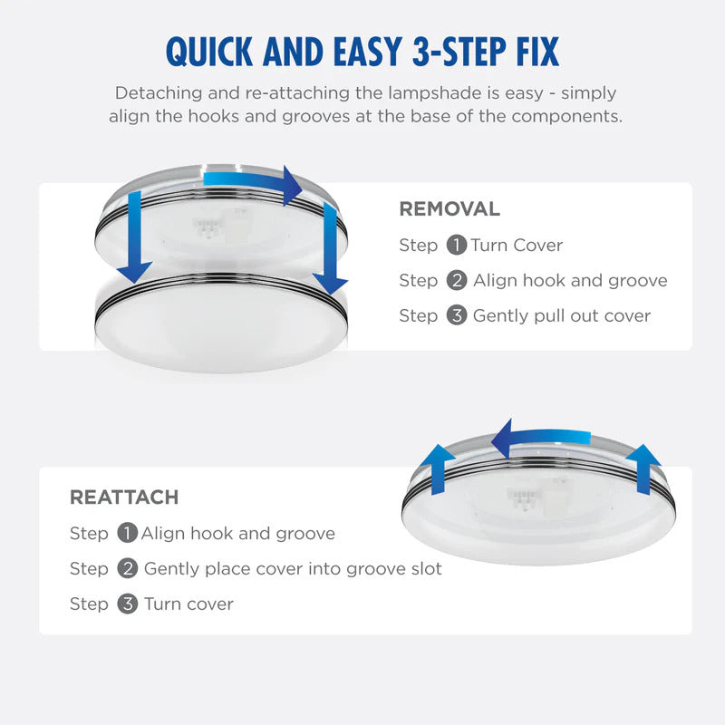 Daiyo 3C LED 18W Ceiling Light with 3-Step Wall Switch LCL 168