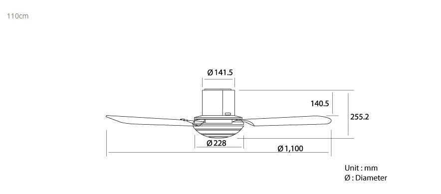 KDK Remote Ceiling Fan 110cm w/ Remote Ctrl M11SU