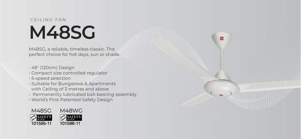 KDK Ceiling Fan 120cm w/ Regulator M48SG