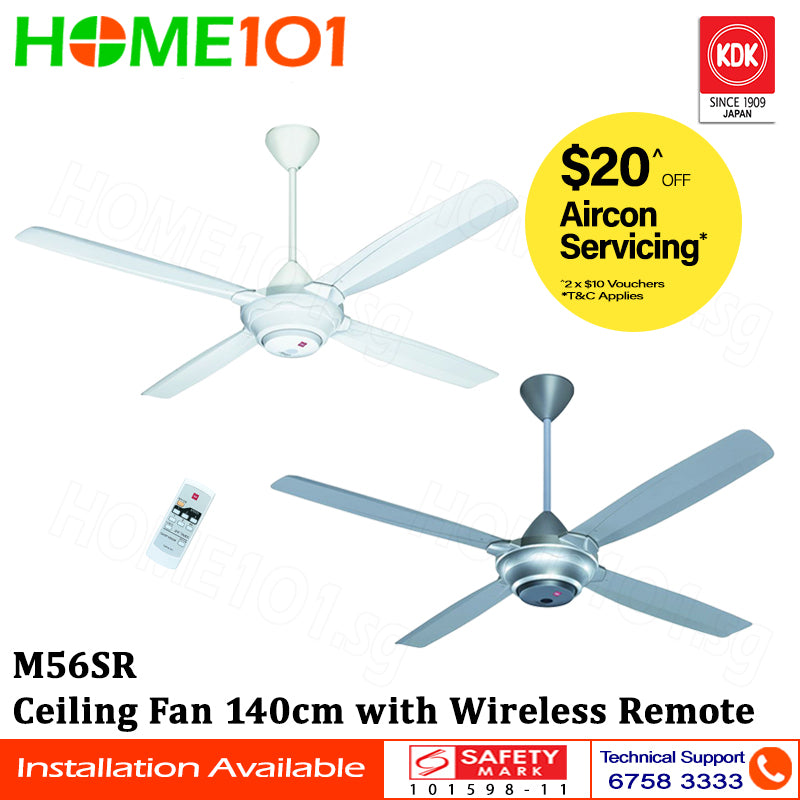 KDK Remote Ceiling Fan 140cm w/ Remote Ctrl M56SR