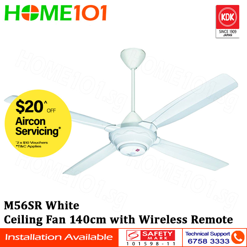 KDK Remote Ceiling Fan 140cm w/ Remote Ctrl M56SR