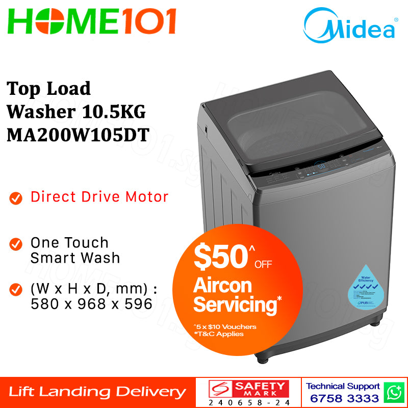Midea Top Load Washer 10.5KG MA200W105DT