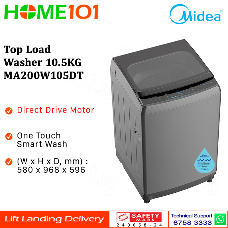 Midea Top Load Washer 10.5KG MA200W105DT