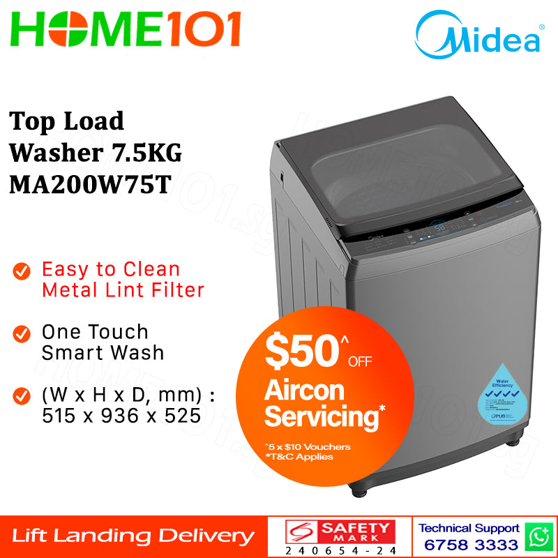 Midea Top Load Washer 7.5KG MA200W75T