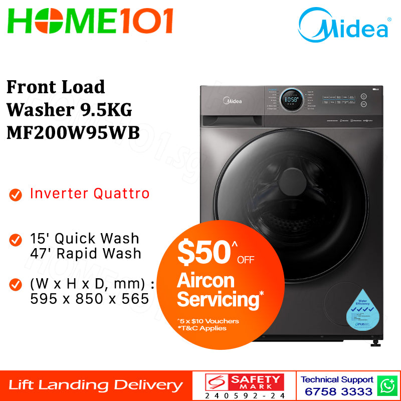 Midea Front Load Washer 9.5KG MF200W95WB
