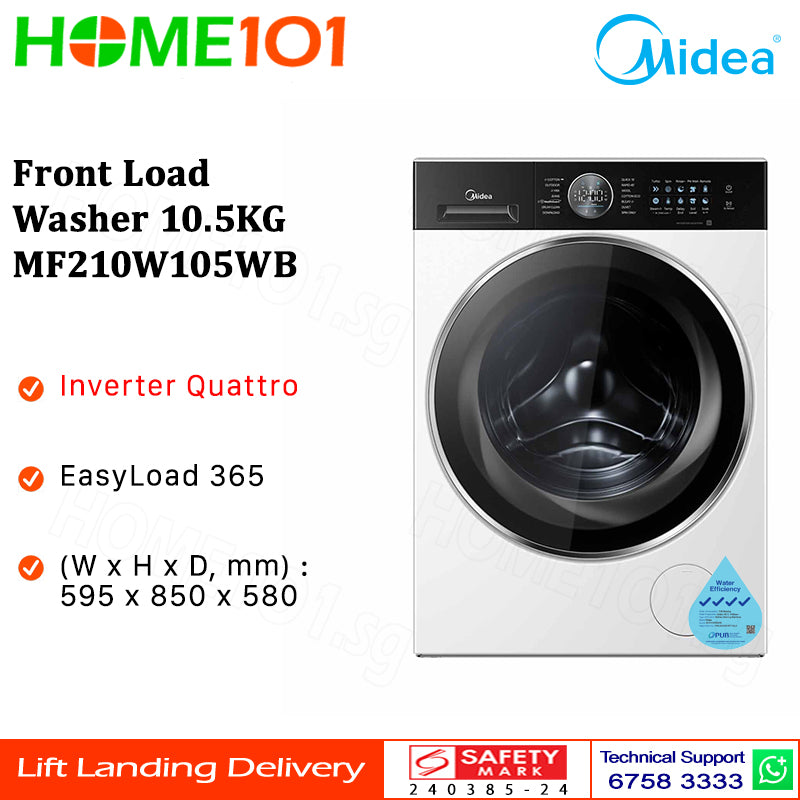 Midea Front Load Washer 10.5KG MF210W105WB