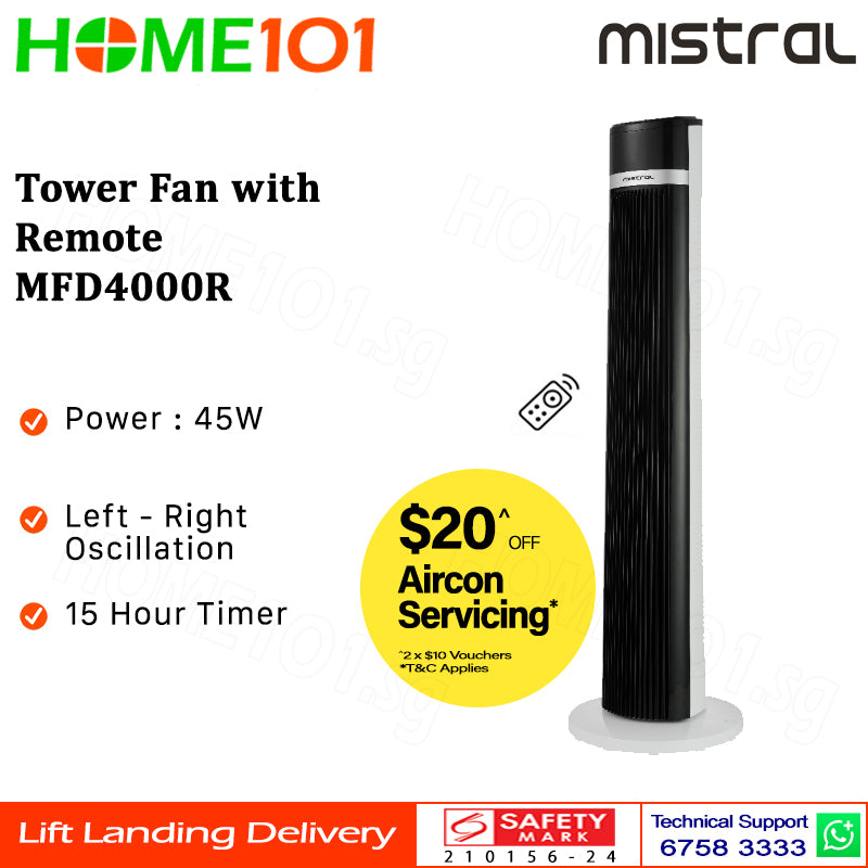 Mistral Tower Fan with Remote MFD4000R