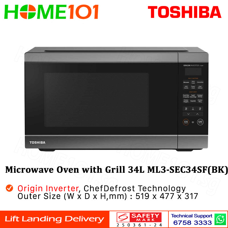 Toshiba Convection Microwave Oven with Grill 34L ML3-SEC34SF(BK)