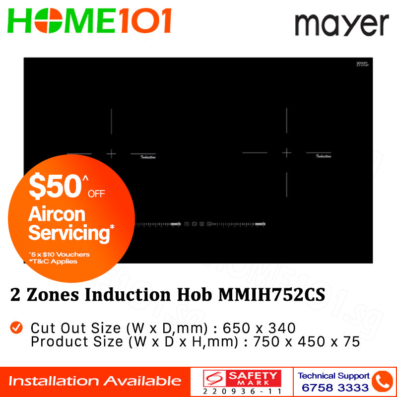 Mayer 2 Zones Induction Hob MMIH752CS