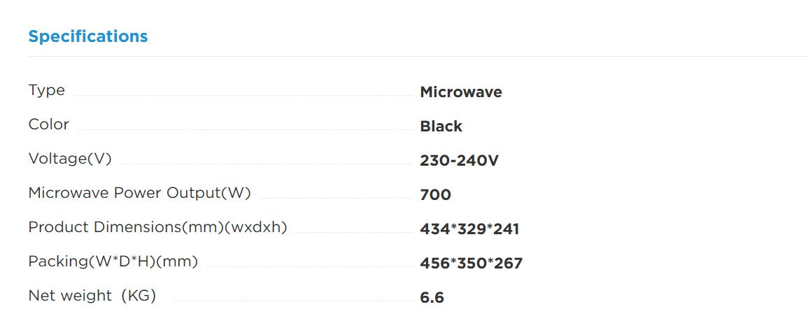 (PRE-ORDER ETA END AUG26) Midea Solo Microwave 20L MMO-MM920MZ