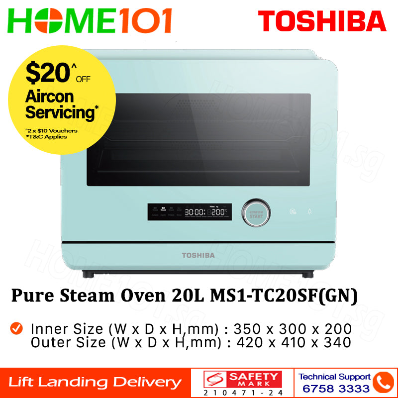 Toshiba Pure Steam Oven 20L MS1-TC20SF(GN) || MS1-TC20SF(BK)